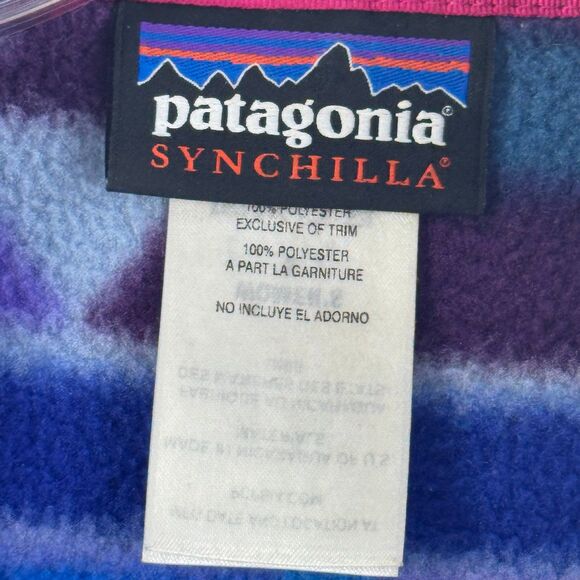 Patagonia Women's Synchilla Purple/Blue Fleece Snap T Pullover Size small - Picture 11 of 11